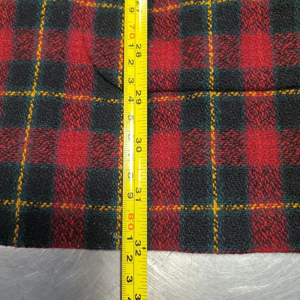 White Stag Woman Plaid Blazer Jacket Red Black Yellow Longline Coat Pockets